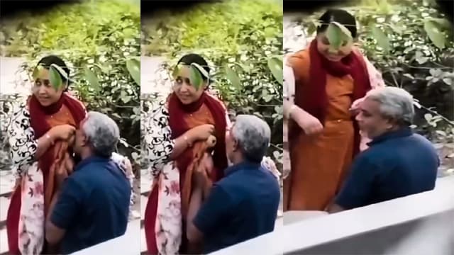 Park Aunty Old Man – Boobs Hard Viral MMS