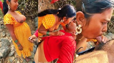 Horny Bhabhi Giving Blowjob To Her Lover In Forest Free