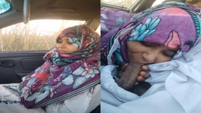 Horny Muslim Girl Blowjob On The Car